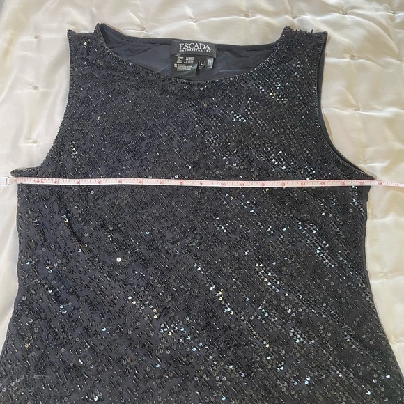 EUC Escada black sequins top sz L - Picture 7 of 10